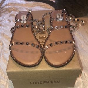Steve Madden TRAVEL sandals clear size 8